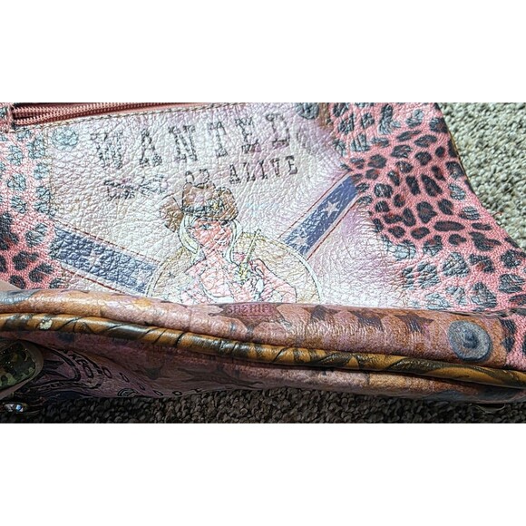 Cowgirl Wanted Rhinestone Shoulder Bag Crossbody Purse Animal Print Western - Picture 13 of 13
